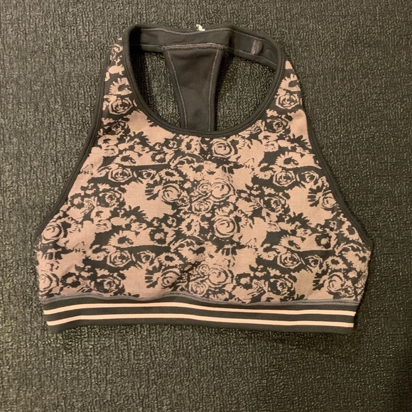 Fabletics Brynn Seamless Sports Bra Pink/Gray - Picture 2 of 7